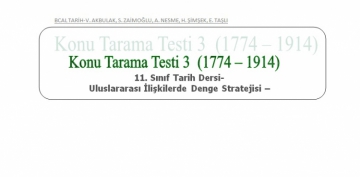 11. Snflar 3. nite Deneme Test Sorular