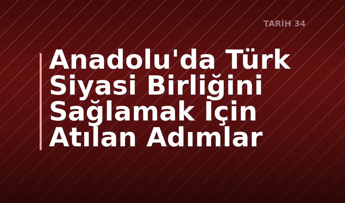 Anadolu'da Türk Siyasi Birliğini Sağlamak İçin Atılan Adımlar