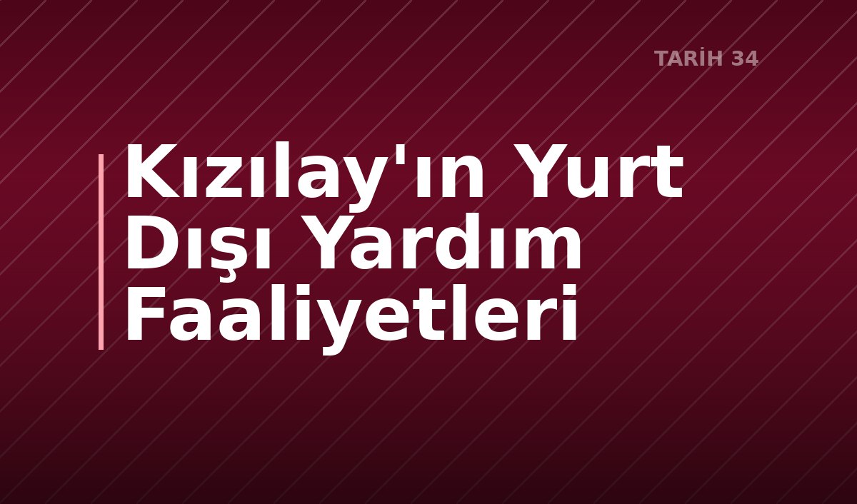 Kızılay'ın Yurt Dışı Yardım Faaliyetleri
