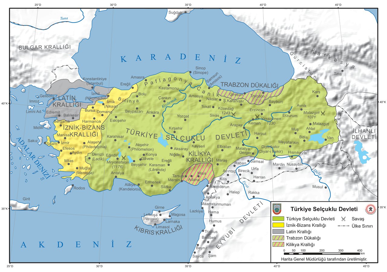 Türkiye Selçuklu Devleti haritası
