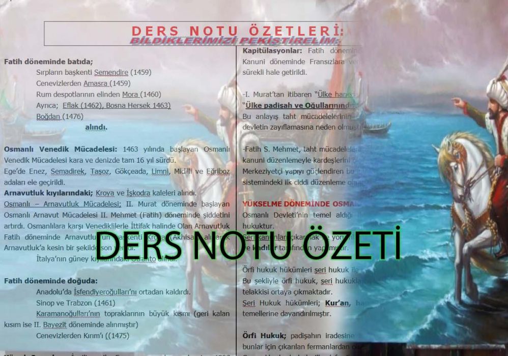 Yükselme Dönemi Ders Notları