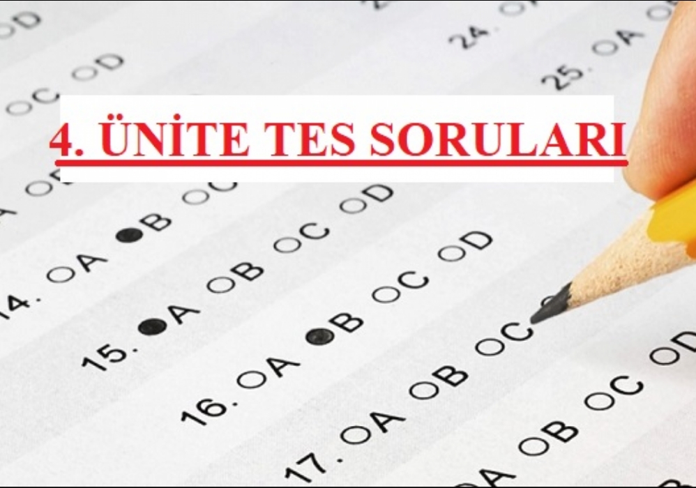 7. Sınıf Sosyal Bilgiler  4. Ünite Test Soruları 